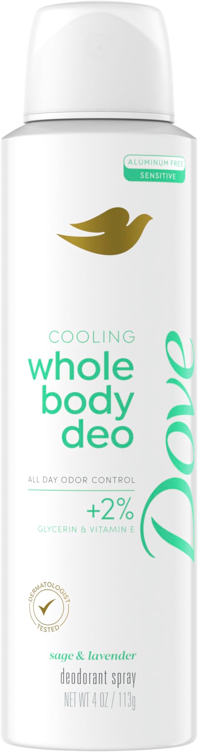 Whole Body Deodorant Cooling Spray Sage & Lavender Aluminum Free 4oz