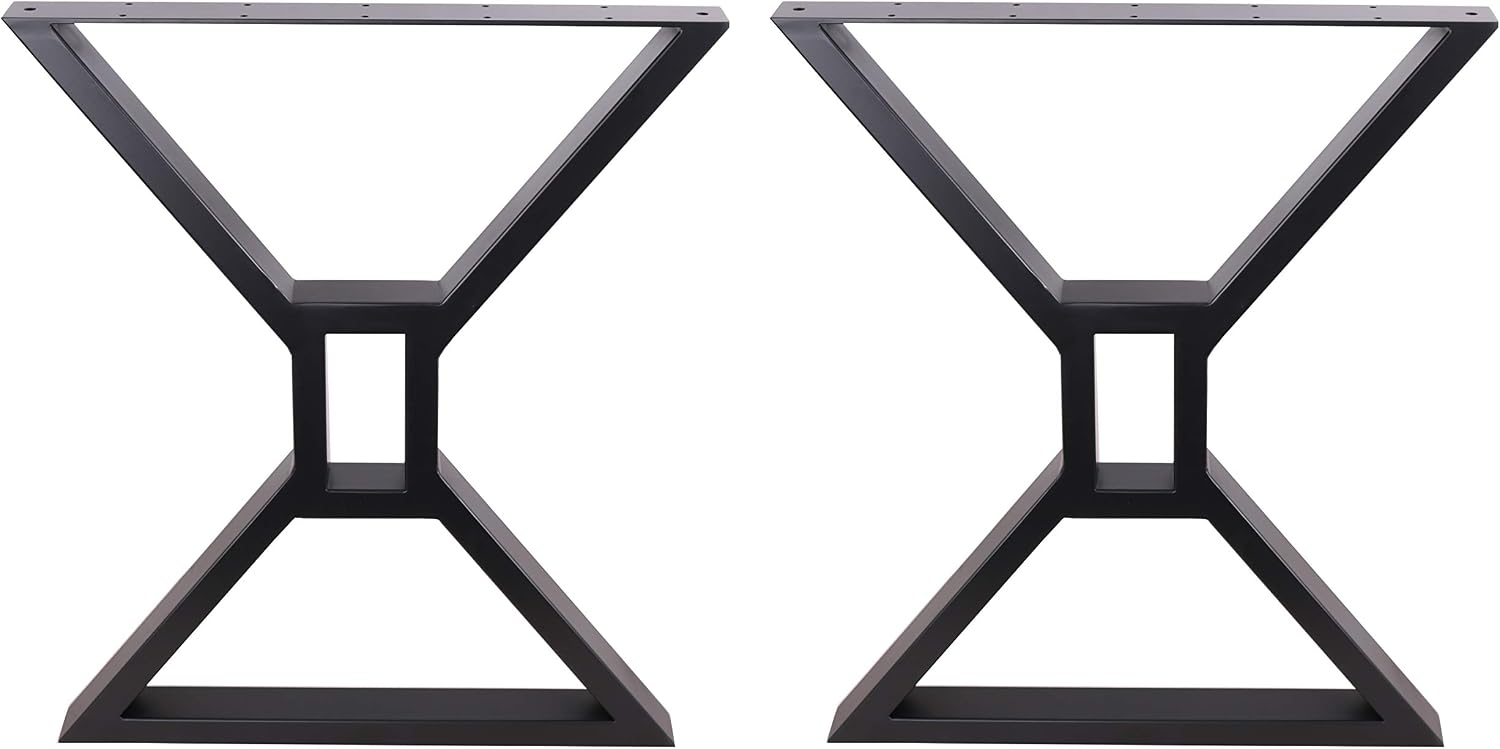 Holiday Deals 🛒 ECLV 2 x 28 Dining Table Legs, Hollow X-Shaped Steel Table Legs, Office Table Legs,Computer Desk Legs,Industrial Kitchen Table Legs,Set of 2,Black