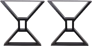 ECLV 2 x 28" Dining Table Legs, Hollow X-Shaped Steel Table Legs, Office Table Legs,Computer Desk Legs,Industrial Kitchen Table Legs,Set of 2,Black
