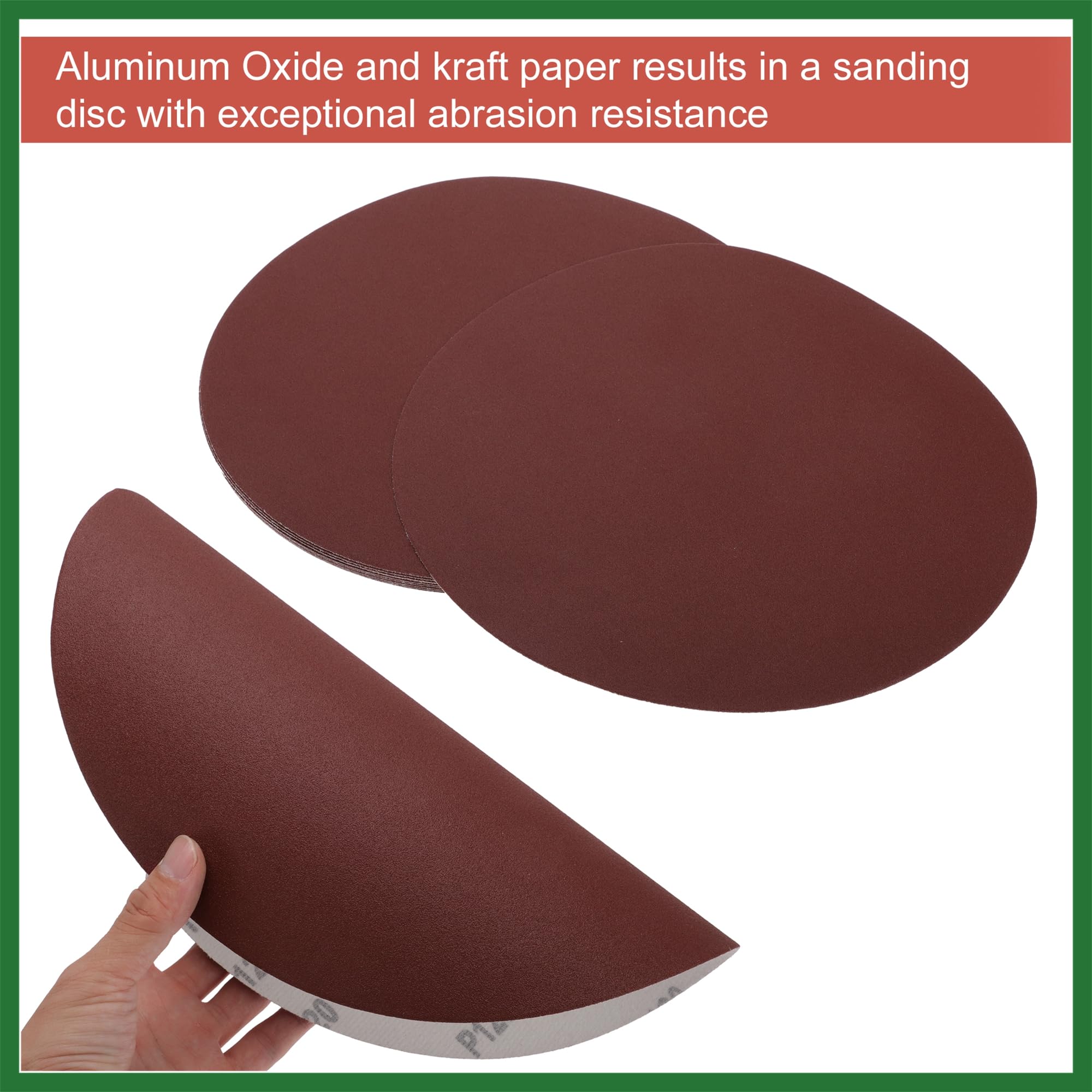 Motoforti 12 Inch Sanding Discs Round Hook and Loop Sandpaper 120 Grits - 10 PCS Long-lasting, Red, 12inch - Image 3