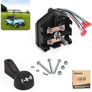 Heavy Duty Golf Cart Forward and Reverse Switch Assembly with Shift Handle for 48V Club Car DS 1996-up, ABS Copper Material, Replace OEM 101753005, 1012987