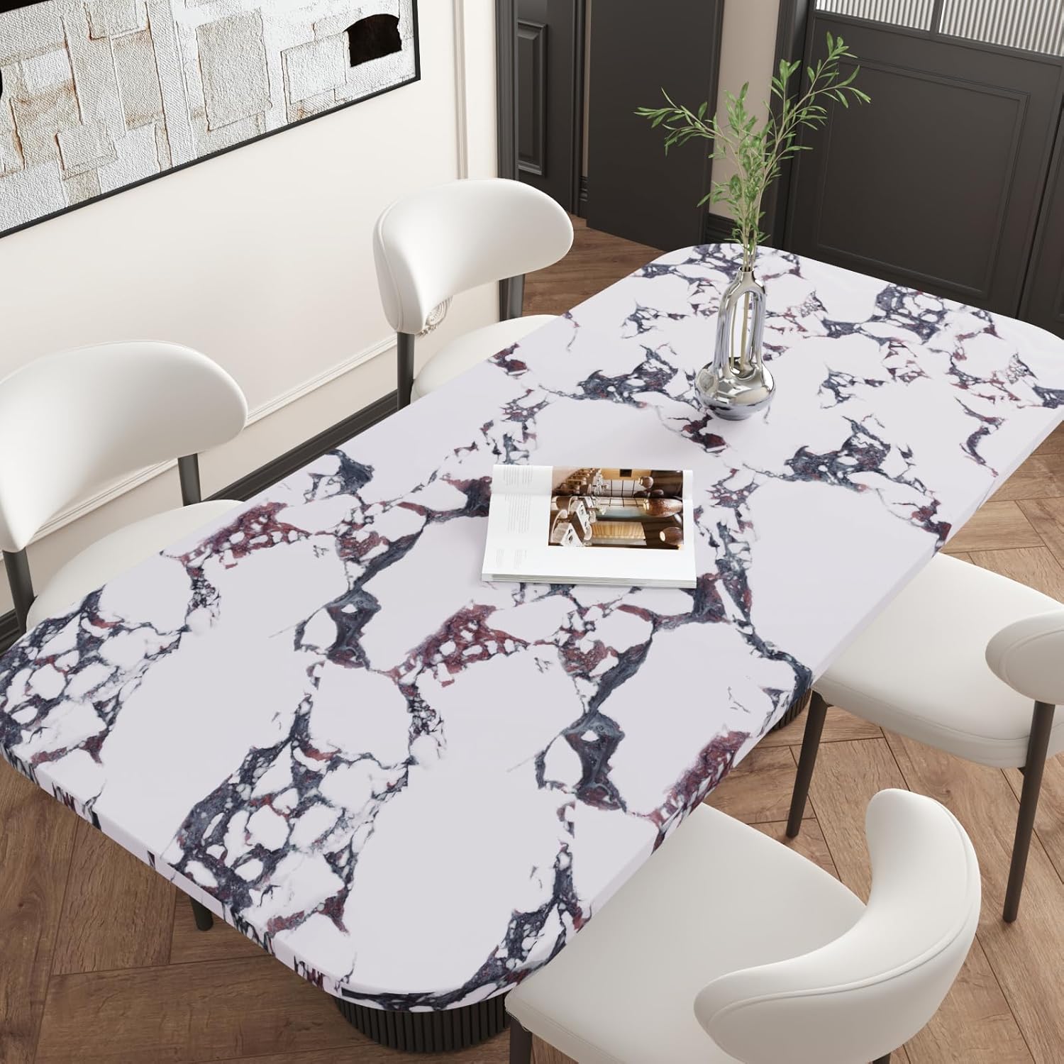 CRE8TIVE Calacatta Viola Marble Contact Paper 12"x354" Matte Purple White Marble Peel and Stick Wallpaper for Kitchen Countertop Contact Paper Waterproof Self Adhesive Vinyl Wrap for Bathroom Bedroom