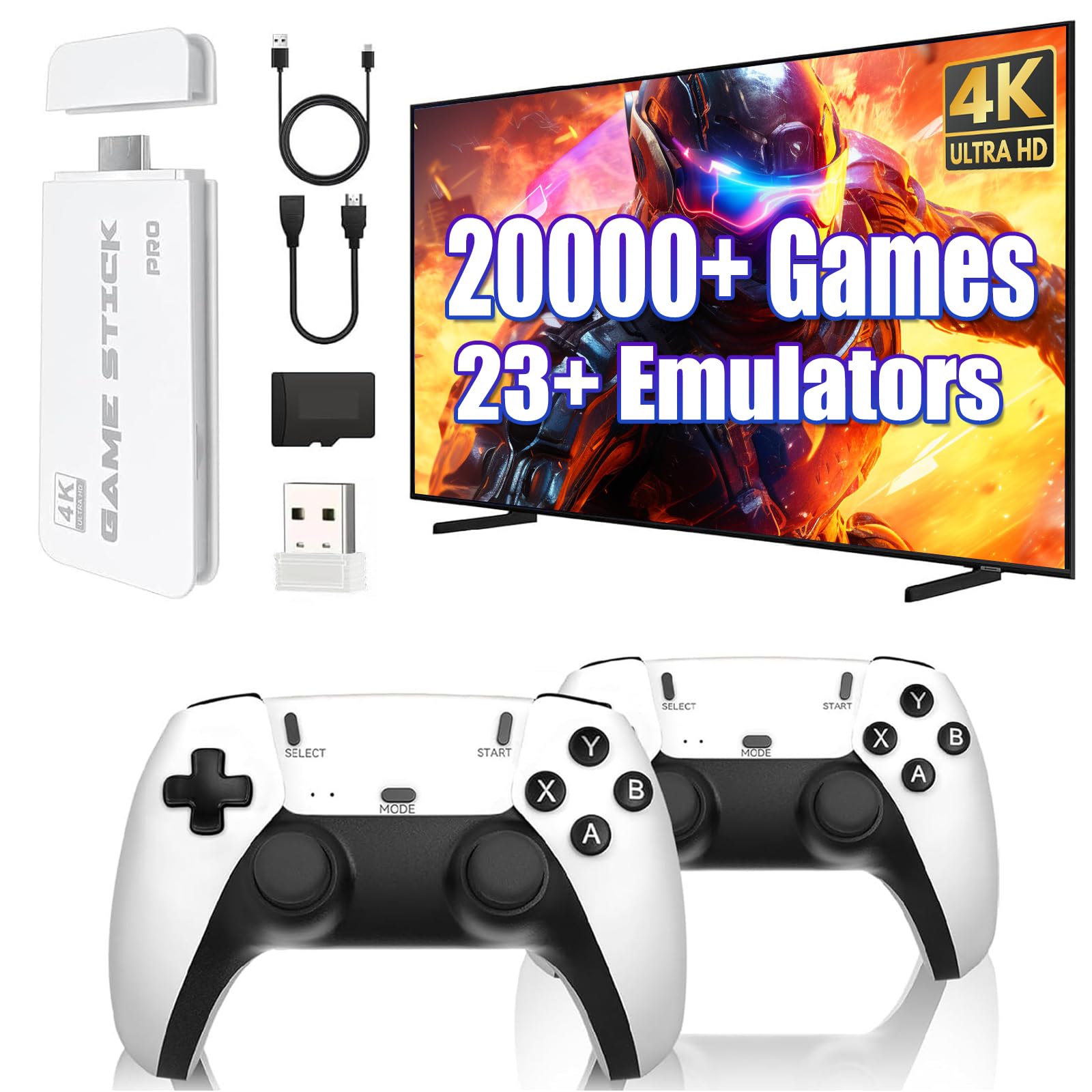 Febotak 2025 Retro Gaming Consola Stick con más de 25 000 Juegos, 23 emuladores, 4K HDMI, Controlador inalámbrico Dual 2.4G, Sistema Plug & Play Febotak 2025 Retro Gaming Consola Stick con más de 25 000 Juegos, 23 emuladores, 4K HDMI, Controlador inalámbrico Dual 2.4G, Sistema Plug & Play