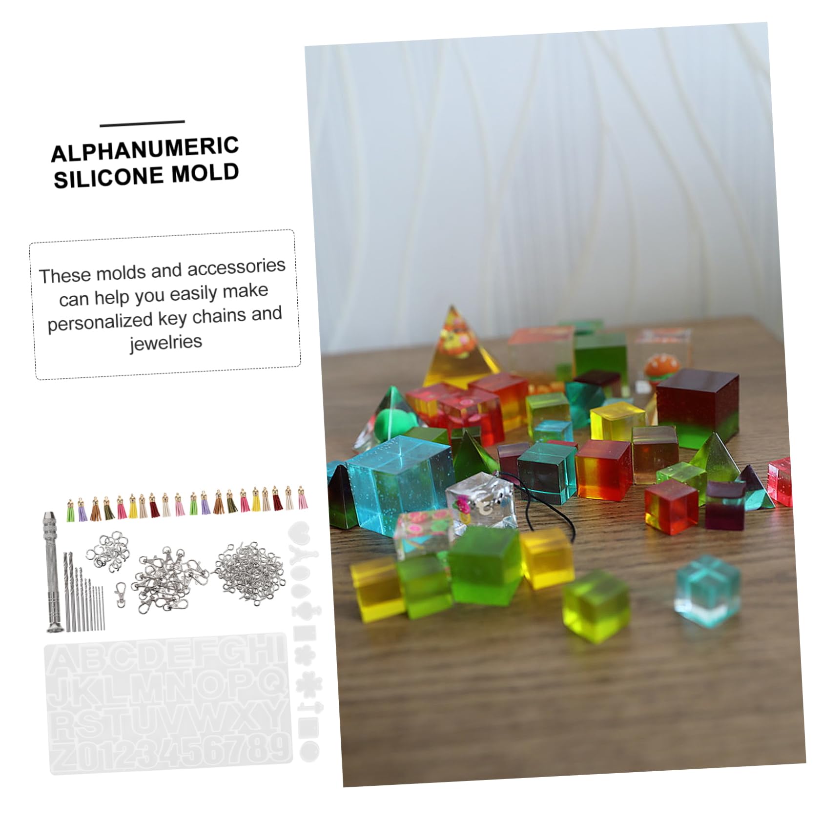 NUOBESTY Stampo in Silicone Traslucido Per Lettere e Numeri Kit Di Strumenti Per Resina Epossidica Stampo Fai Da Te Artigianale Facile Da Pulire e Riutilizzare Per Progetti Personalizzati
