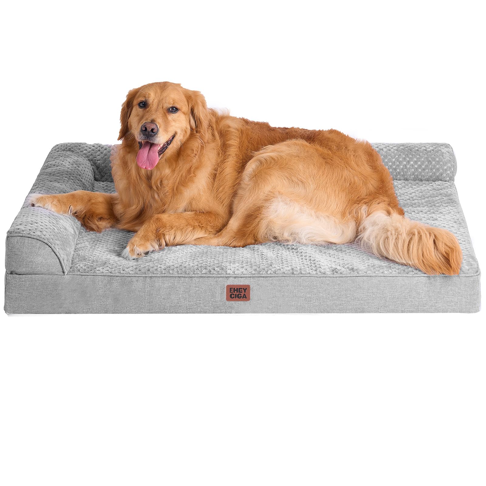 EHEYCIGA Extra Large Dog Bed Othorpedic 44x32x6.5, Memory Foam XL Dog Bed with Washable Removable Cover, Waterproof Pet Sofa Couch XLarge Size Dogs with Nonskid Bottom, Grey