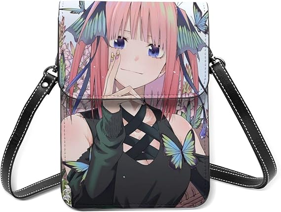 Amazon 中野 二乃 五等分の花嫁 スマホポーチ お財布ポシェット ショルダーバッグ カード収納 ミニバッグ 斜めがけ Evisuk小物入れ カードパック 小銭入れ 長財布 電話収納バッグ ギフト プレゼント 人気 ショルダーバッグ
