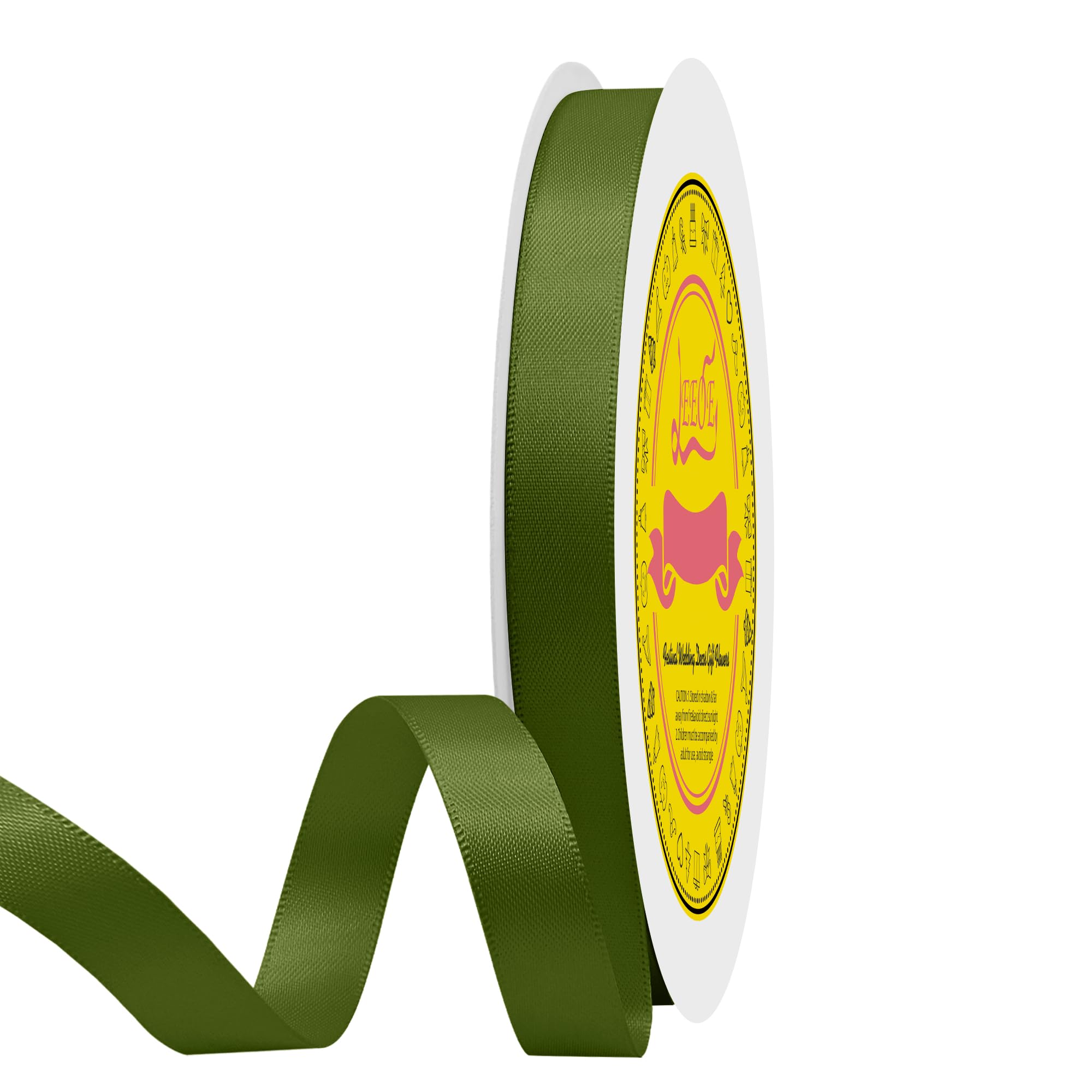 Double Face Moss Satin Ribbon 1/2 inch X 50 Yards Polyester Moss Ribbon for Gift Wrapping Very Suitable for Weddings Party Invitation Decorations and More