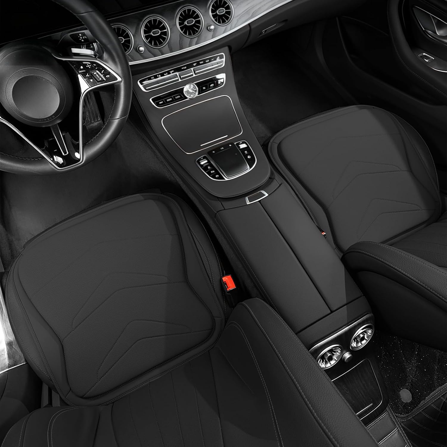 2 Packs Nappa Leather Car Seat Cushions for Lexus RX RX350 NX TX ES ES350 GX GX460 is LX RZ UX LC RC LS LS430 Accessories, Skin-Friendly Breathable Non-Slip Seat Protectors Cover (Black)