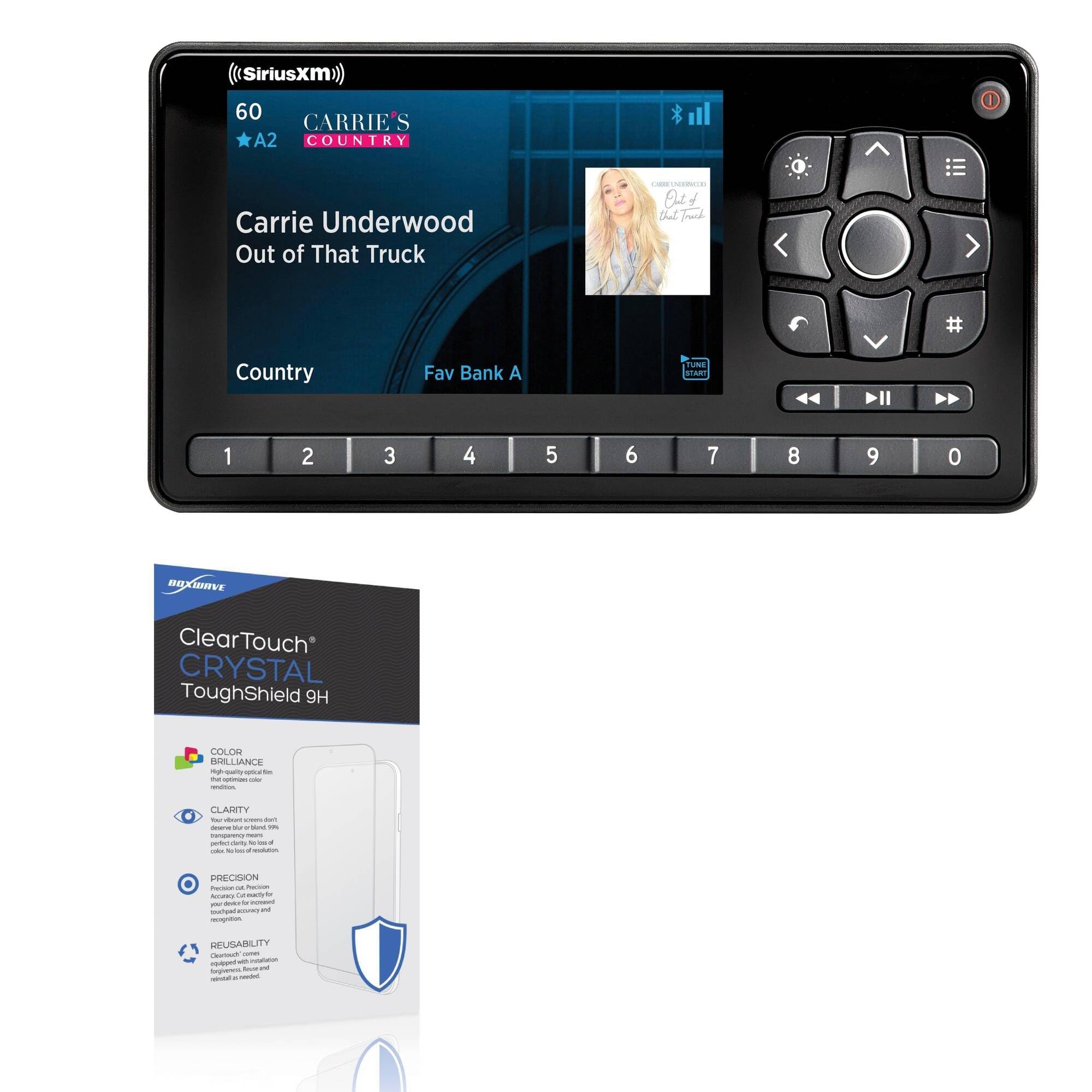 BoxWave Screen Protector Compatible with SiriusXM Roady BT Radio (RoadyBT SXVRBT1) - ClearTouch Crystal ToughShield 9H (2-Pack), Clear 9H Tough Flexible Film Screen Protector