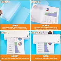 Vista 7 de CAREGY Bolsas de laminación térmica, paquete de 300 hojas de laminación, 3 mil, 9 x 11.5 pulgadas, papel de laminación para laminador, transparente