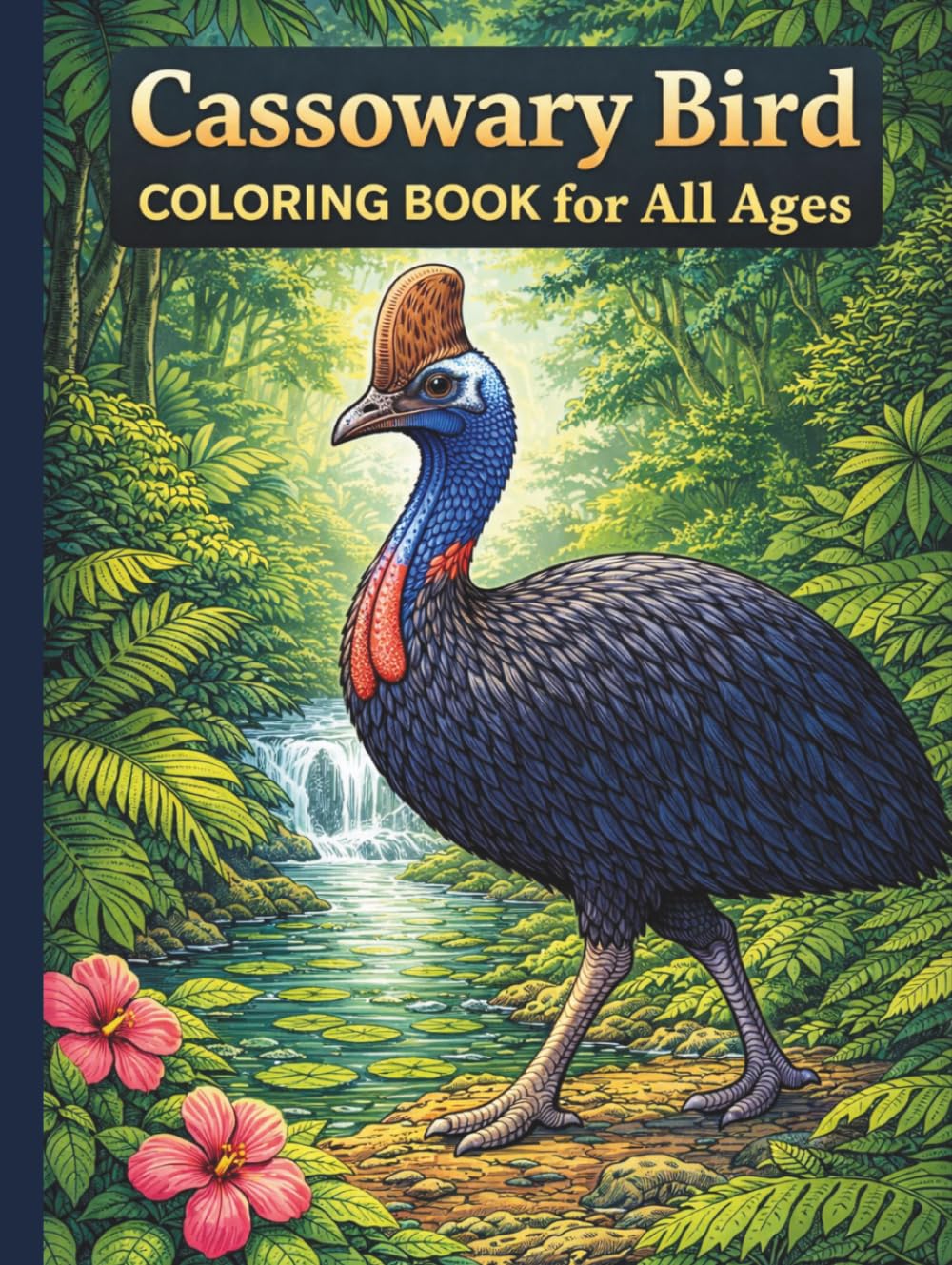 Cassowary Bird Coloring Book for All Ages: Realistic, Cute & Relaxing Jungle Bird Designs for Kids, Teens and Adults: 50 Easy & Detailed Cassowary ... for Creativity, Relaxation and Fun Learning
