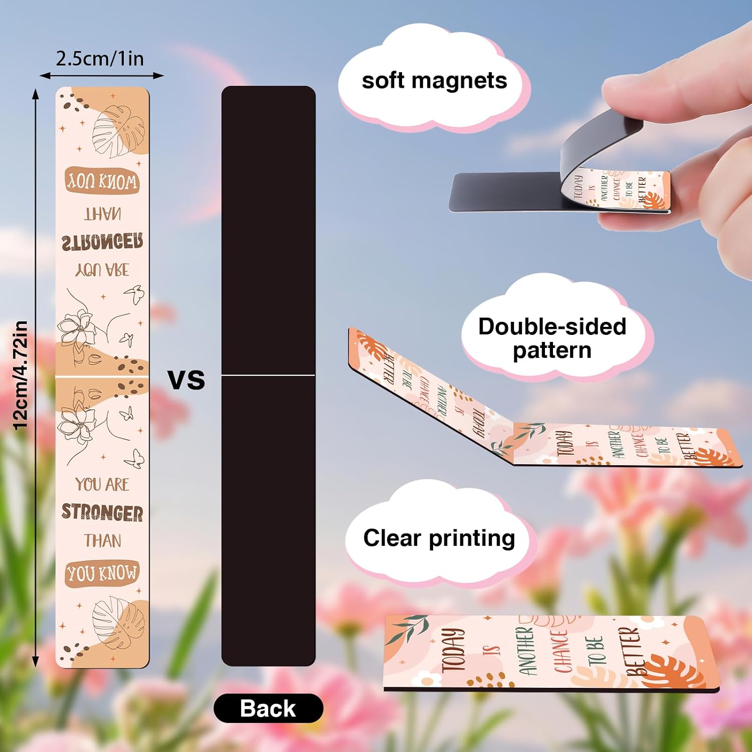 Wxiben 30 Pcs Motivational Magnetic Bookmark Boho Book Mark Page Clip image 2