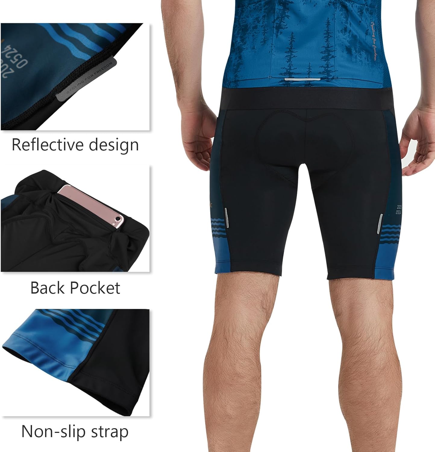 Santic Cycling Shorts Men Padded Bike Shorts for Men Cycle Shorts Biking Shorts Breathable