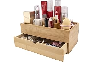 BOOTOP Bamboo Makeup Brush Organizer - Clutter-Free Countertop Solution