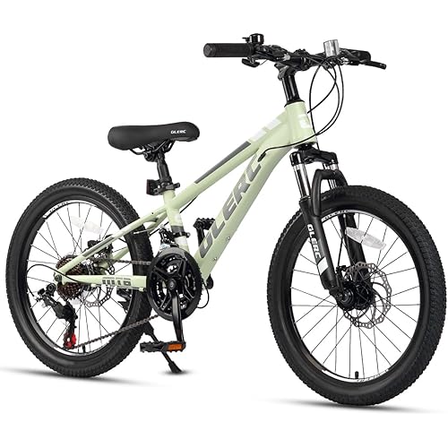 Glerc 20 24 Inch Kids Bike, Kids Mountain Bike for Boys and Girls Ages 6-14, 21-Speed Skyline Bicycle with Front Suspension and Disc Brakes, Multiple Colors