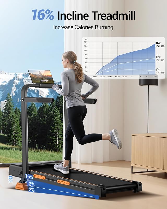 CURSOR FITNESS Walking Pad Treadmill – Manual incline for varied walking sessions