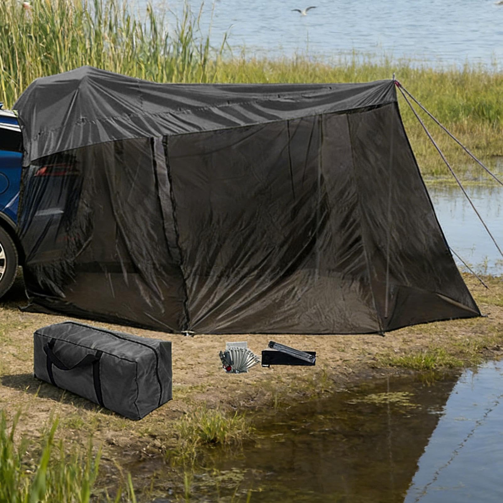 Tenda da campeggio per auto, tettoia impermeabile anti-UV, 310 x 198 x 190 cm, antivento, per auto, escursioni, viaggi, pesca, attività all'aperto, camion, veicoli