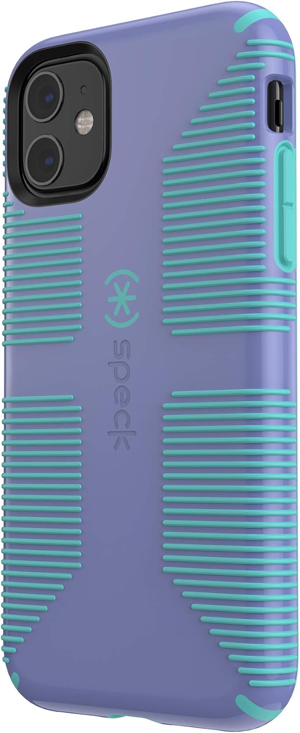 Speck CandyShell Grip iPhone 11 Case, Wisteria Purple/Mykonos Blue