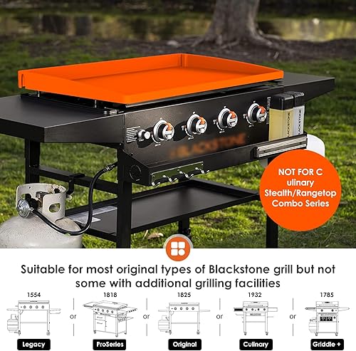 Miniatura 2 de Tapete de silicona mejorado para parrilla de 36 pulgadas, bordes superiores, accesorios de piedra negra de grado alimenticio resistente,