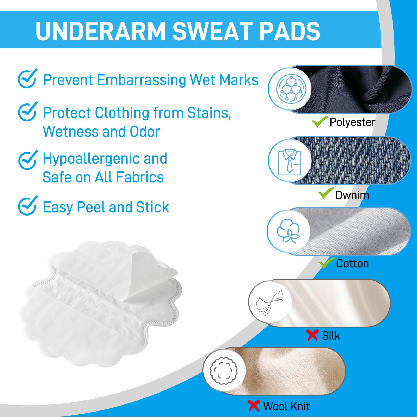 Podkładki pod pachy, antyperspirant absorbujące zapachy, podkładki pod pachy, dla kobiet i mężczyzn, podkładki zapobiegające poceniu się (80 sztuk, 40 par)