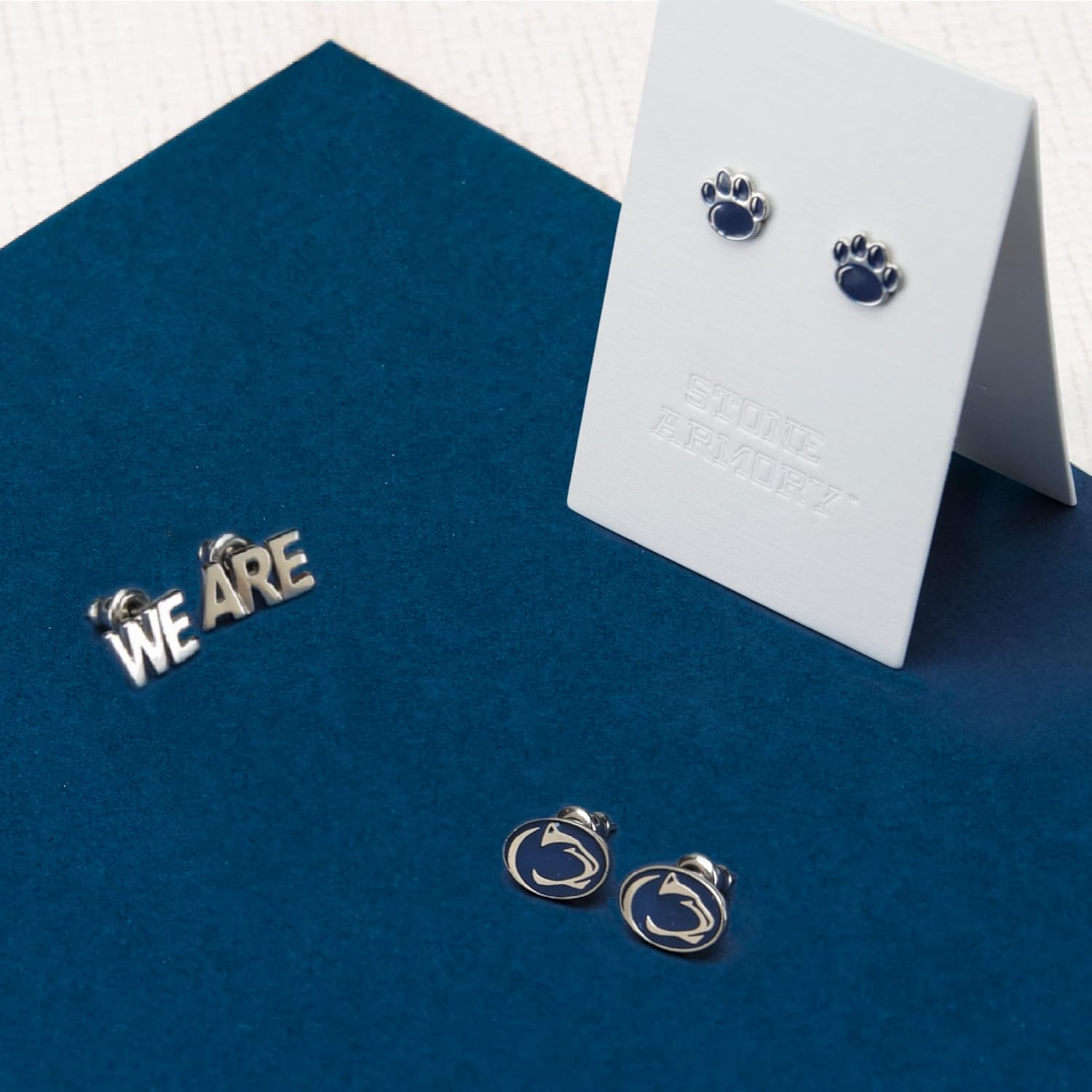 Stone Armory Earrings Set for Penn State Women - Nittany Lion, WE ARE, and Paw Stainless Steel Hypoallergenic Earrings - Game Day Jewelry and Gifts