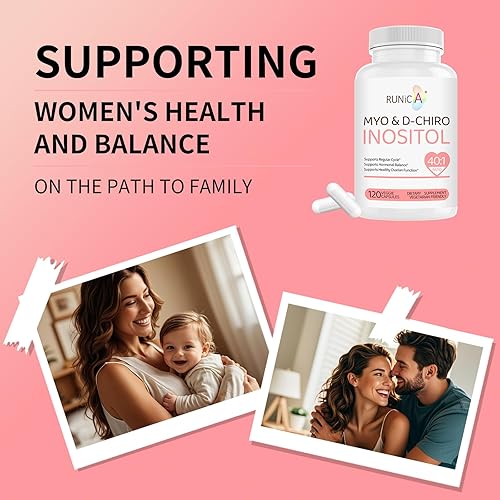 Miniatura 9 de Suplemento de mio-inositol y D-Chiro inositol para mujeres, proporción ideal de 401, ayuda al equilibrio hormonal, fertilidad y salud ovárica,