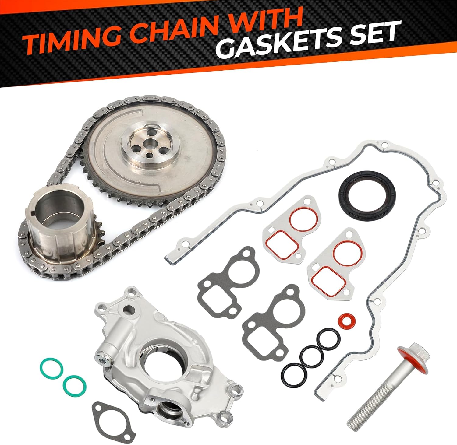 M295HV High-Volume Oil Pump & Timing Chain Kit, Compatible with Chevy Silverado Avalanche GMC Sierra Yukon Cadillac Escalade 1997-2013 4.8L 5.3L 6.0L LS1 LS2 LS3 L96 LM7 LR4 LQ4