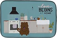 Vista 537 de Caroline's Treasures CK7824DDM - Tapete absorbente para secado de platos con diseño de bulldog inglés, rojo y blanco, para encimera de cocina, 14 x