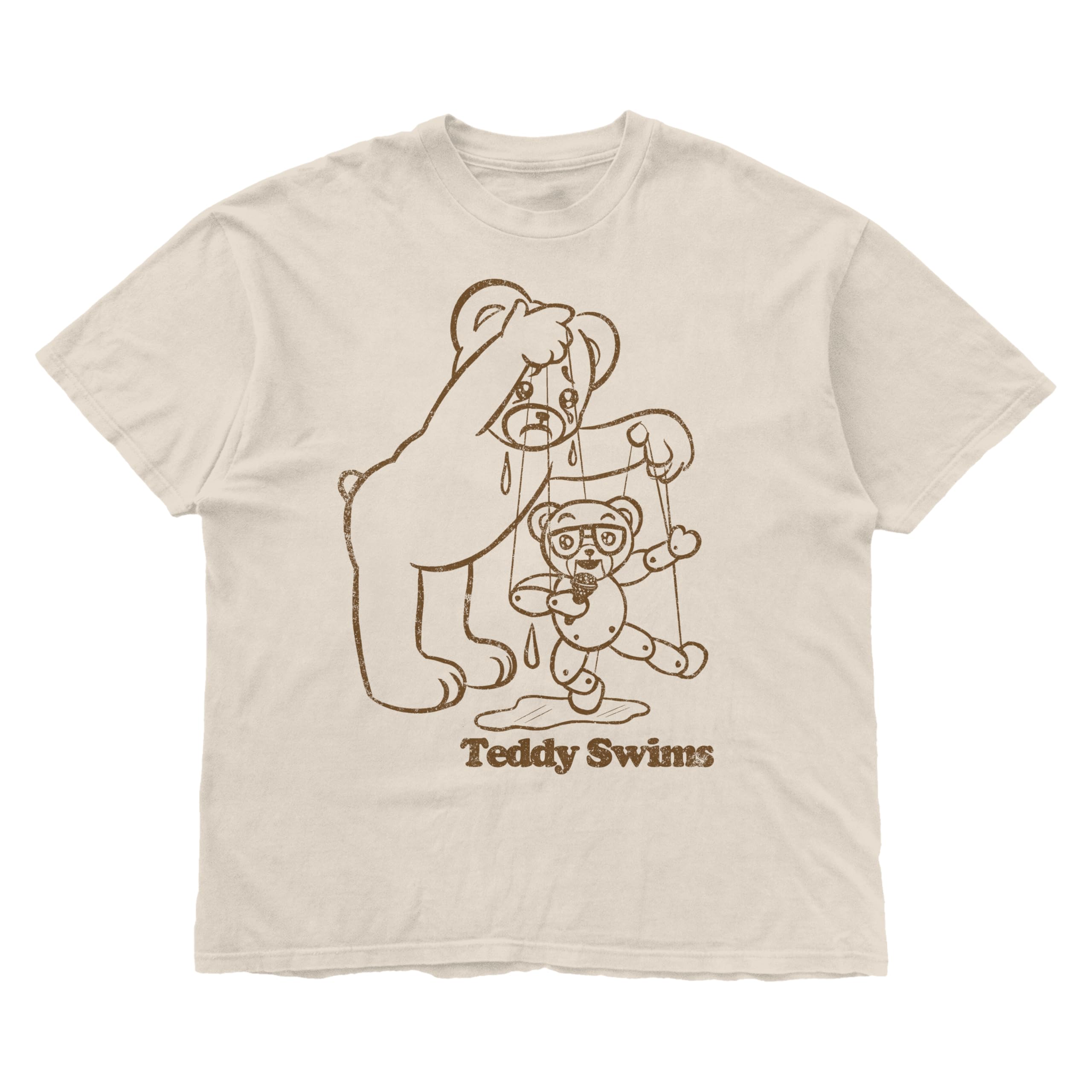 Teddy Swims Broken Record T-Shirt, Natural, 3X-Large