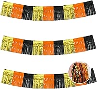 Vista 38 de BEISHIDA 3 paquetes de 9.1 metros de guirnalda de flecos de lámina metálica de oropel, serpentinas brillantes de color oro rosa para colgar