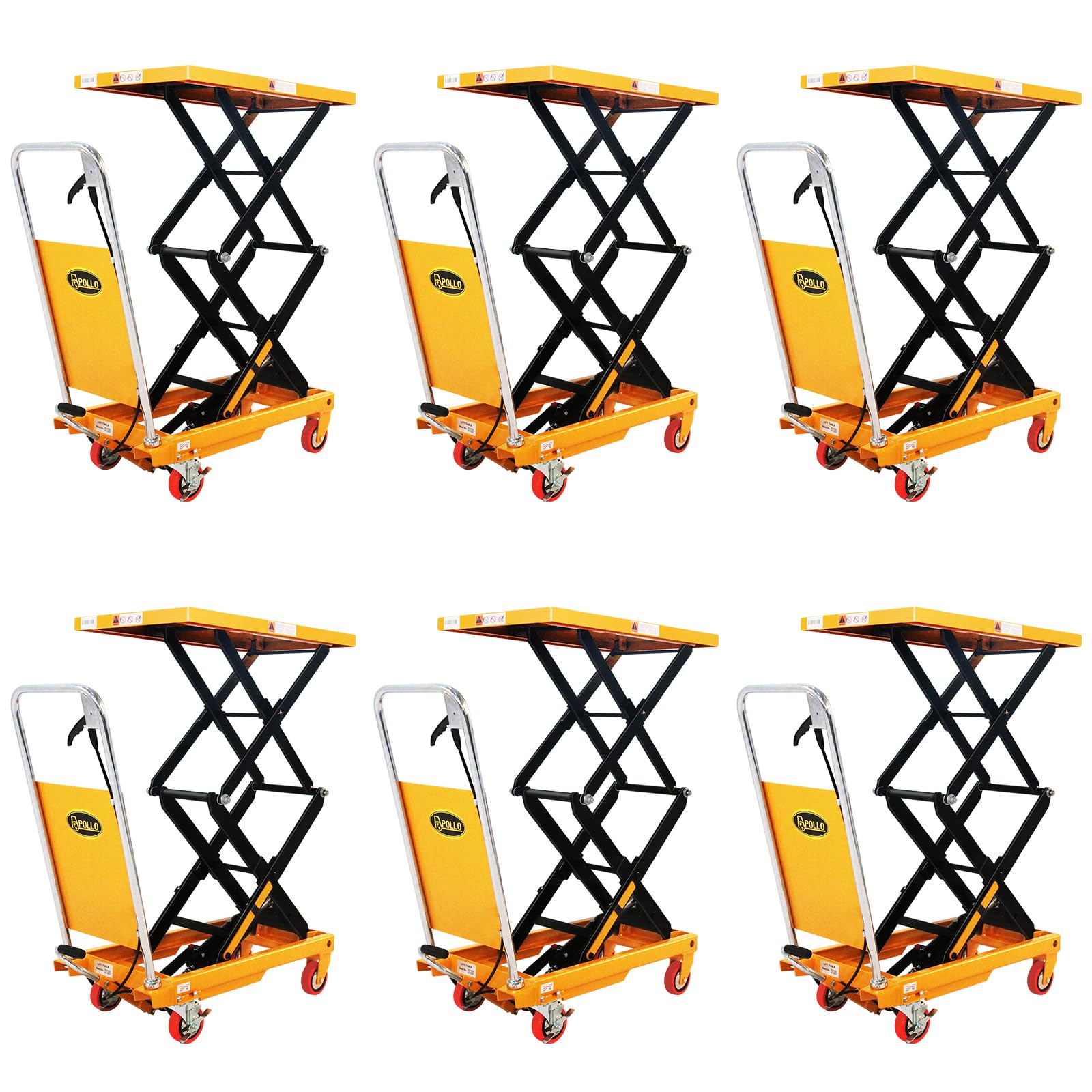 APOLLOLIFT Double Scissor Hydraulic Lift Table/Cart 330lbs Capacity 43.3