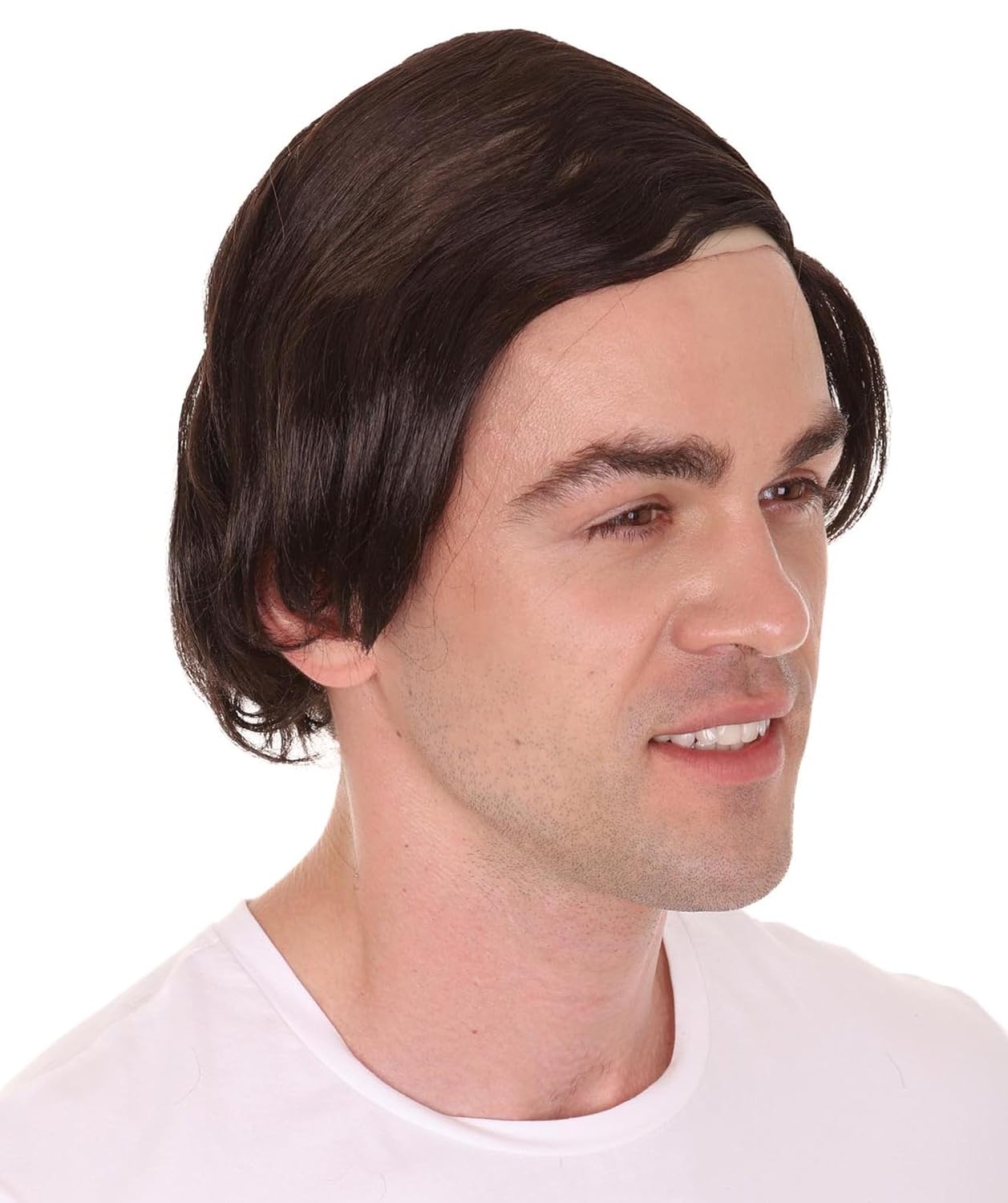 Comb Over Bald Men Wig – Realistic Cosplay and Halloween Wig - Adjustable and Comfortable Design - Ideal for Costumes and Parties, Dark Brown