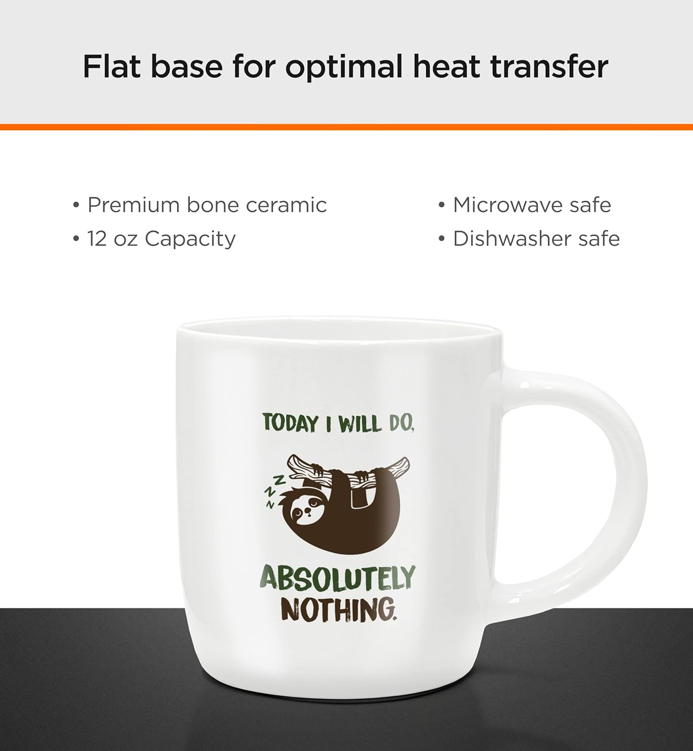 SoHo Funny Coffee Mug with Warmer, Electric Heated Cup for Coffee Lover Gifts for Men/Women/Birthday/Christmas, 12oz Today I Will Do Absolutely Nothing (Gift Boxed)