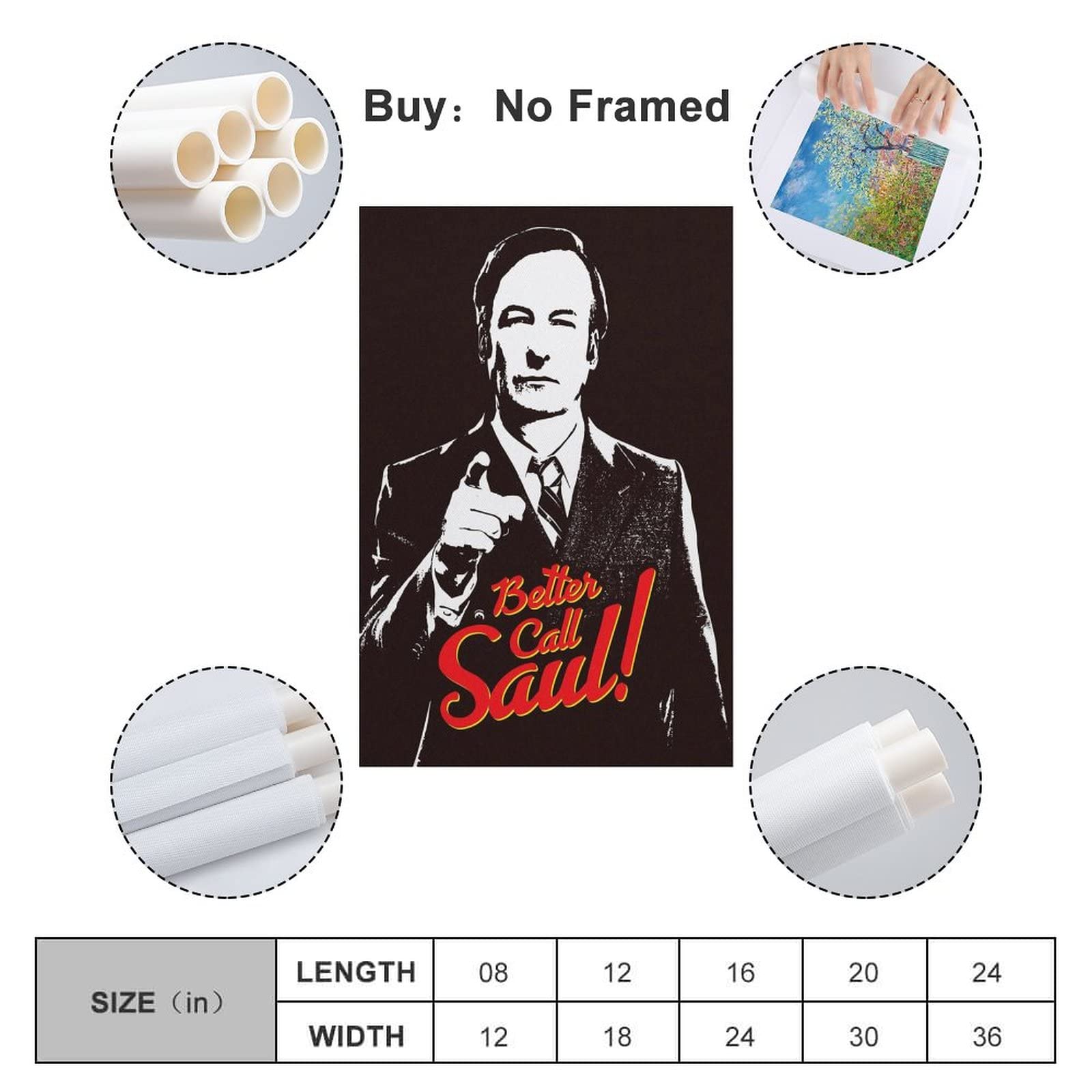 Amazon.com: Wall Painting Tv Shows Better Call Saul Goodman Poster Canvas  Painting Wall Art Poster for Bedroom Living Room Decor 24x36inch(60x90cm)  Unframe-Style: Posters & Prints