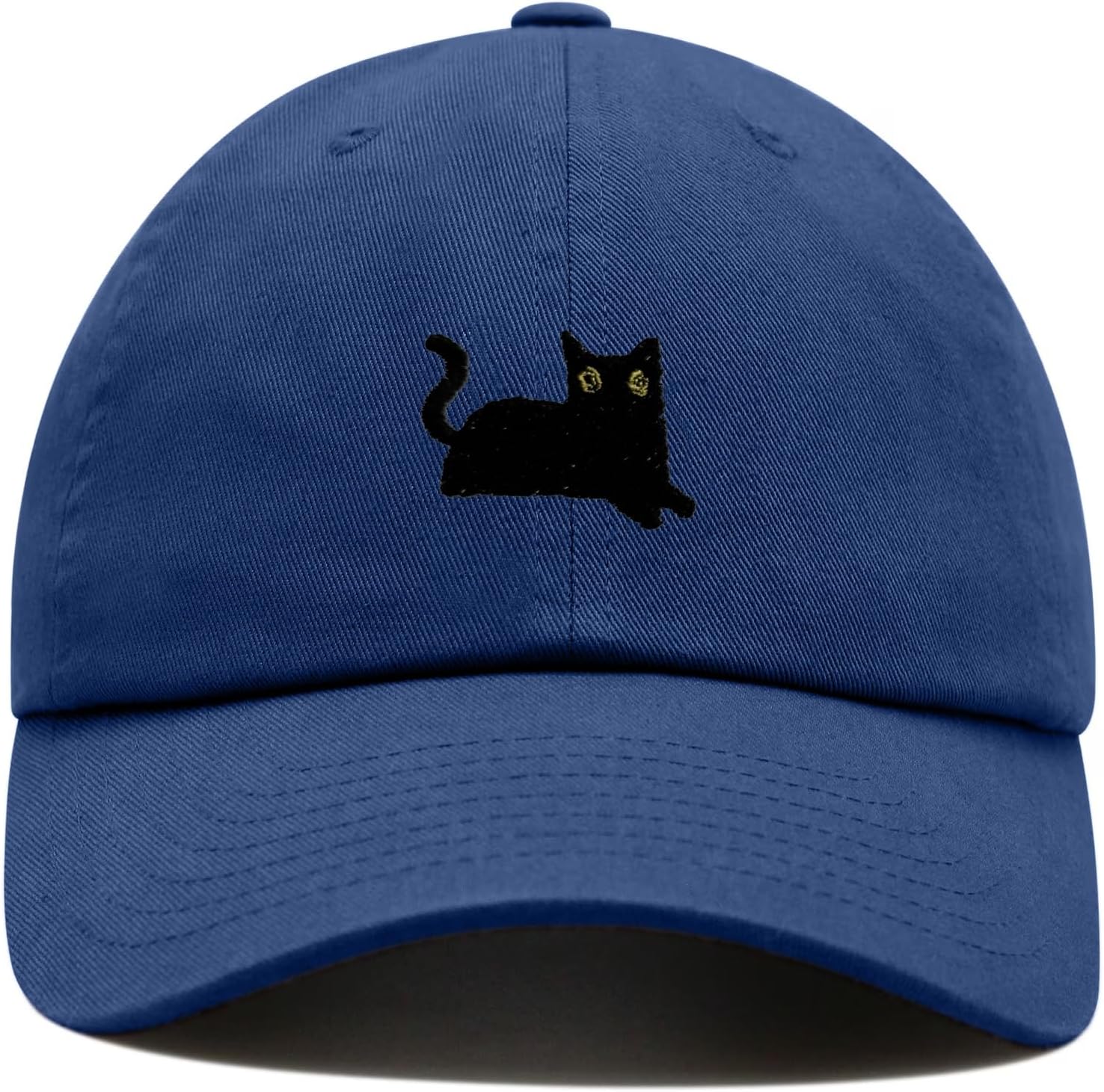 Black Cat Baseball Cap Embroidered Cotton Adjustable Dad Hat