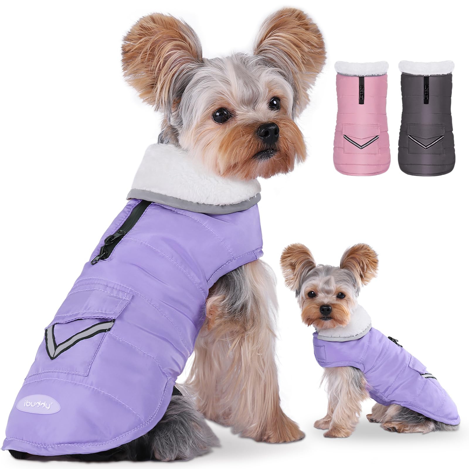 iBuddy XS Dog Winter Coat for Teacup Tiny Dogs