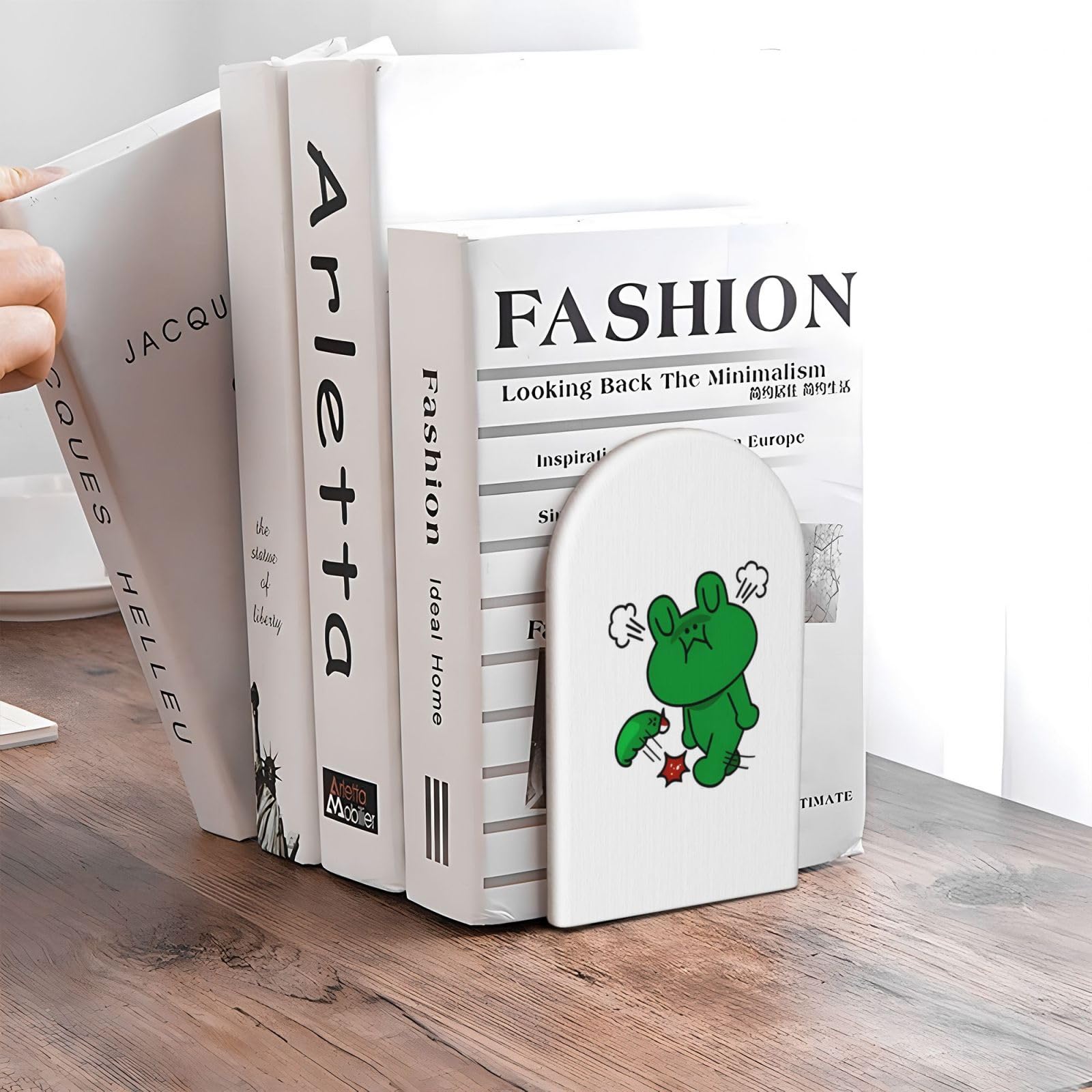 Amazon.co.jp: レナード カエル 木製 ブックエンド 本立て ほんたて