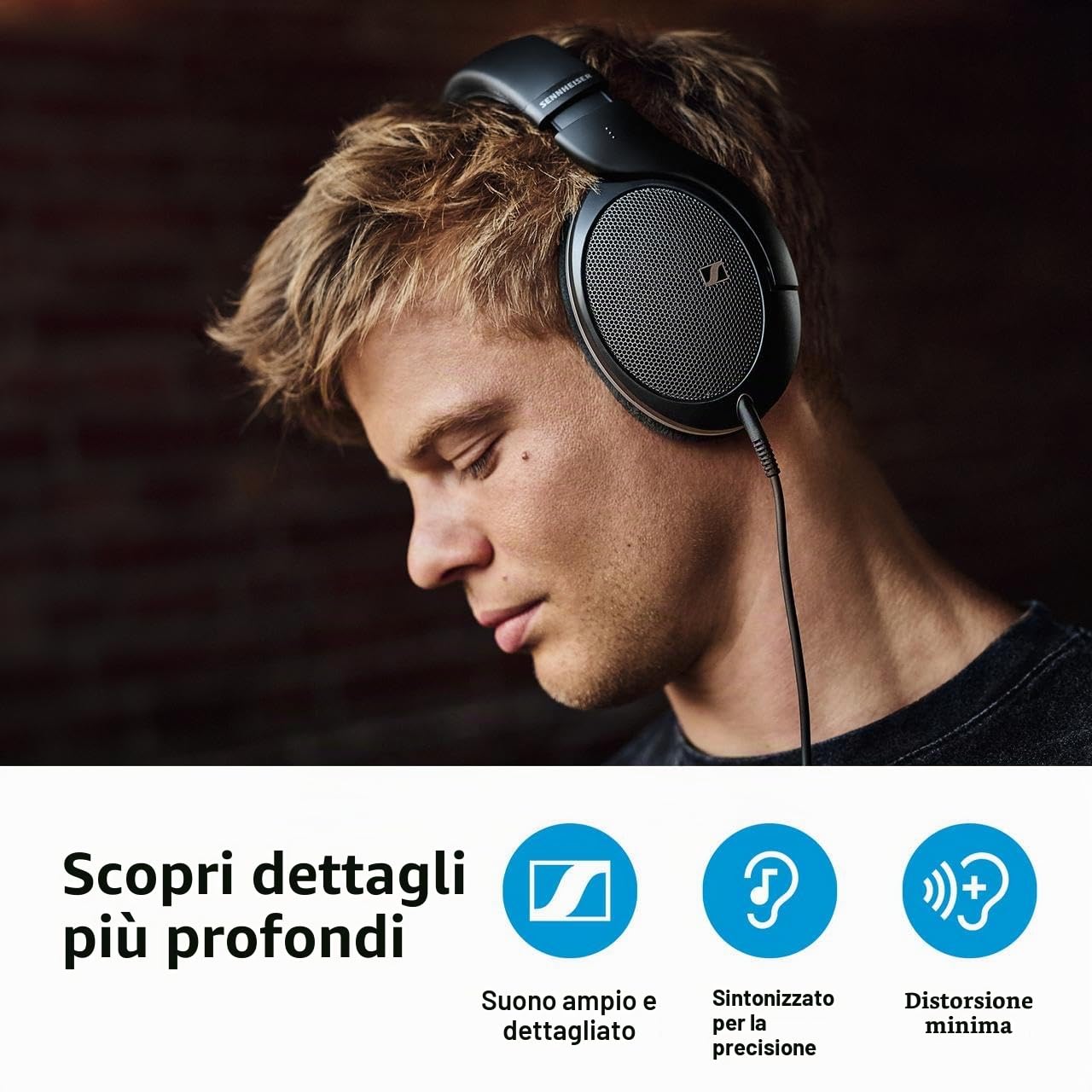 Sennheiser Cuffie audiofili HD 550 con retro aperto, design leggero, suono migliore della categoria con bassi e alti migliorati, pronti per giochi e lavoro remoto, compatibili con jack audio da 3,5 mm