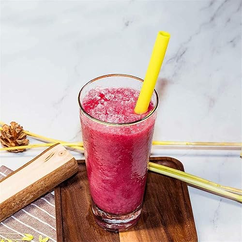 Miniatura 12 de Pajitas de silicona reutilizables – Juego de 5 – Sin BPA – Cepillo de limpieza gratis incluido – Pajitas de grasa extra anchas de 10 pulgadas de