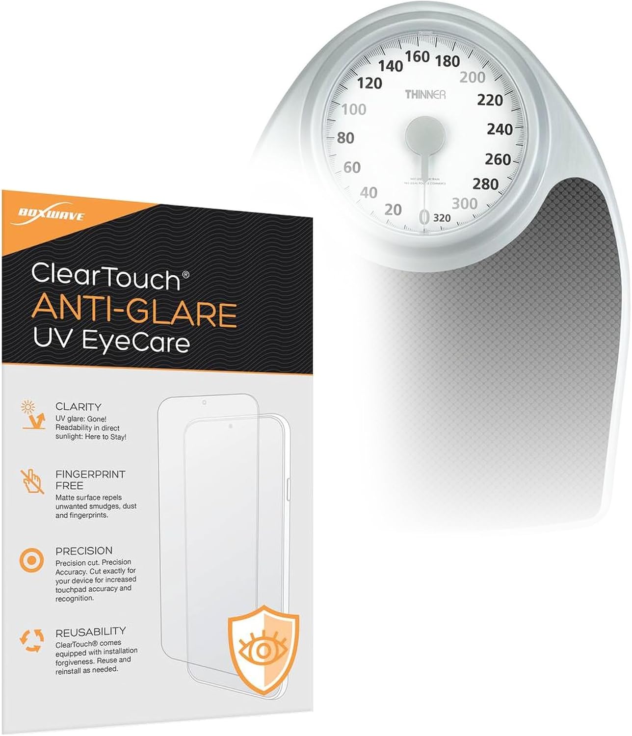 BoxWave Screen Protector Compatible with Conair Extra-Large Dial Analog Precision Scale TH100SPS - ClearTouch Anti-Glare Anti-UV EyeCare (2-Pack), Filters Out Harmful Blue Light Reduce Fatigue