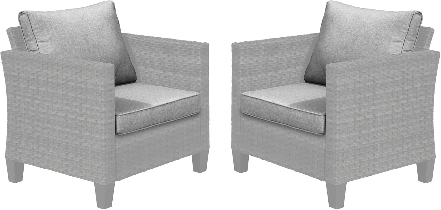ovios Patio Cushion Covers, Waterproof Cushion Cover for Outdoor Furniture, Sofa, Couch, Chair, Loveseat Seat Back Cushion Cover with Zipper (4 Covers, Dark Grey)