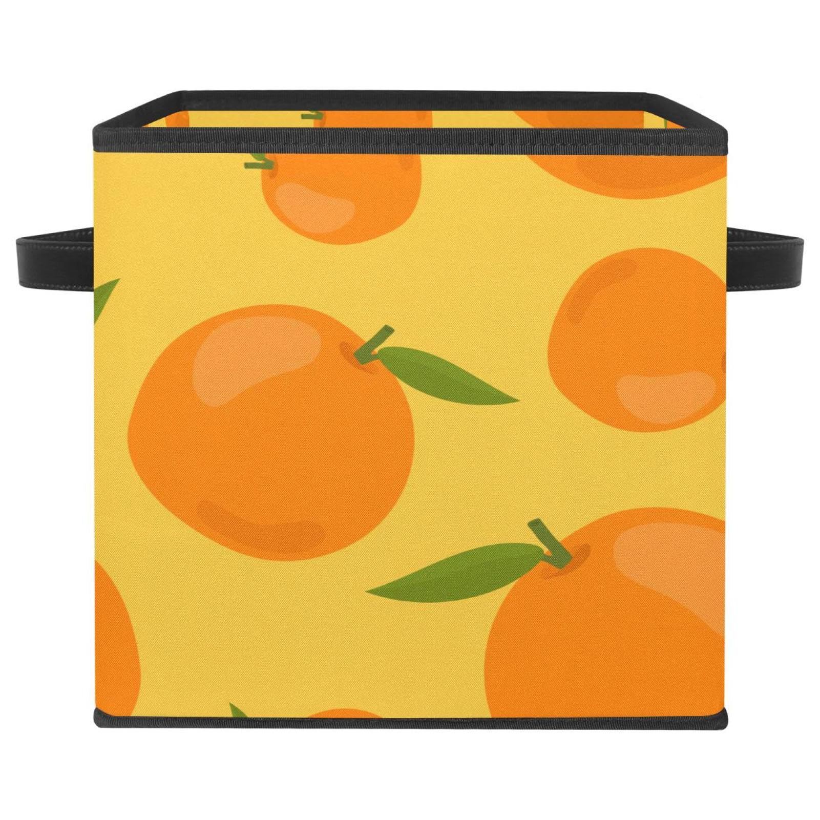Organiseur de placard motif orange avec bac de rangement pliable pour vêtements et livres