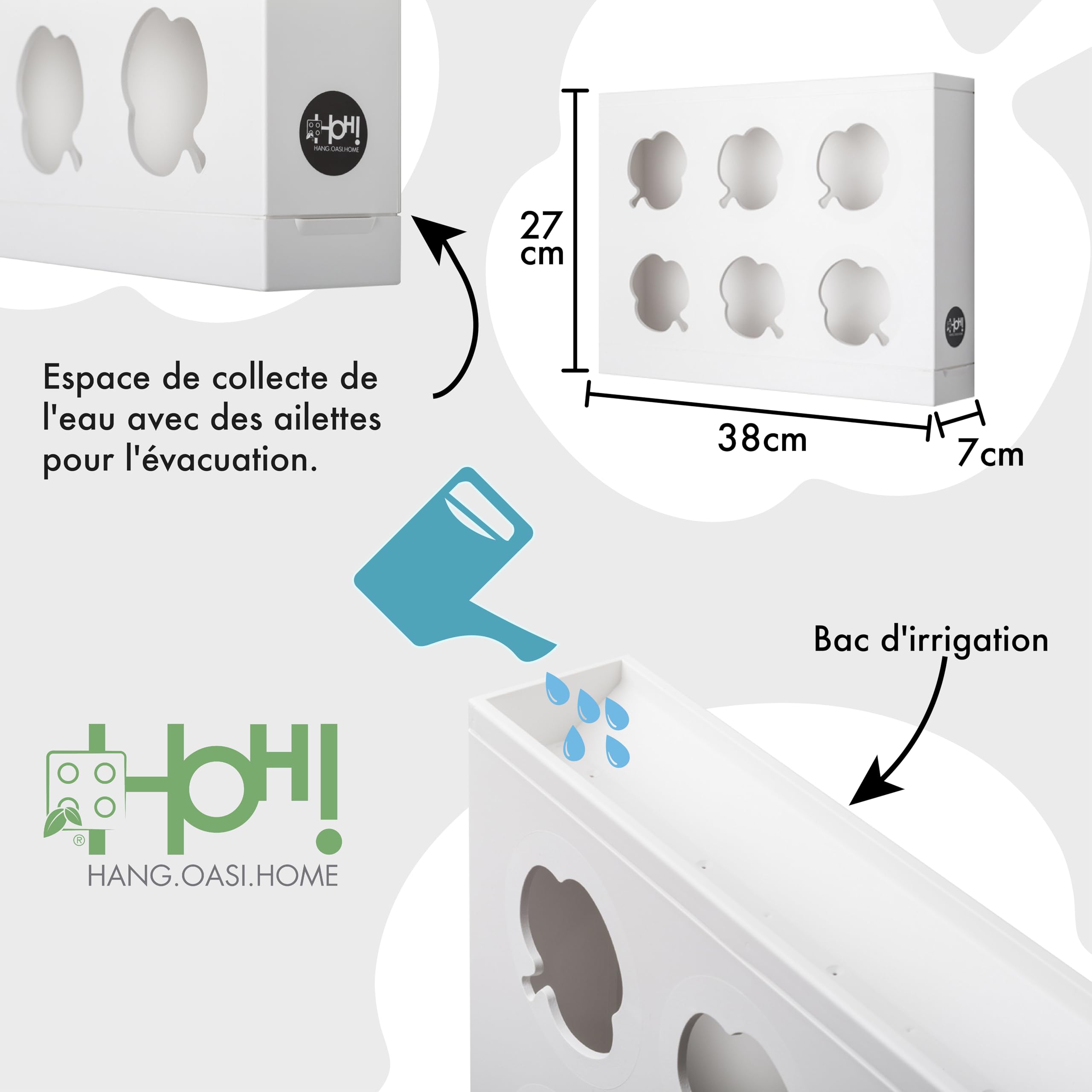 Ortisgreen HOH! Planche Vegetal DIY en Plastique ABS Blanc pour 6 Plantes, avec substrat Naturel (Mousse de sphaigne) et Instructions.