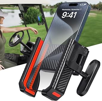 Magnetic Golf Cart Phone Holder,360 Rotation Golf Cart Magnetic Phone Mount for Cellphone Golf Cart, Golf Cart Accessory & Great Gift 1PCS, Red