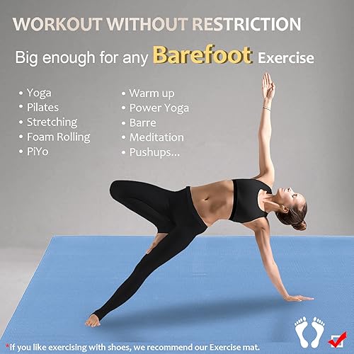 Miniatura 2 de GXMMAT Large Yoga Mat 6'x4'6'x6'7'x5'(7mm9mm), Extra Thick Workout Mats for Home Gym Flooring,Ultra Comfortable Non-Slip Quick Resilient Barefoot