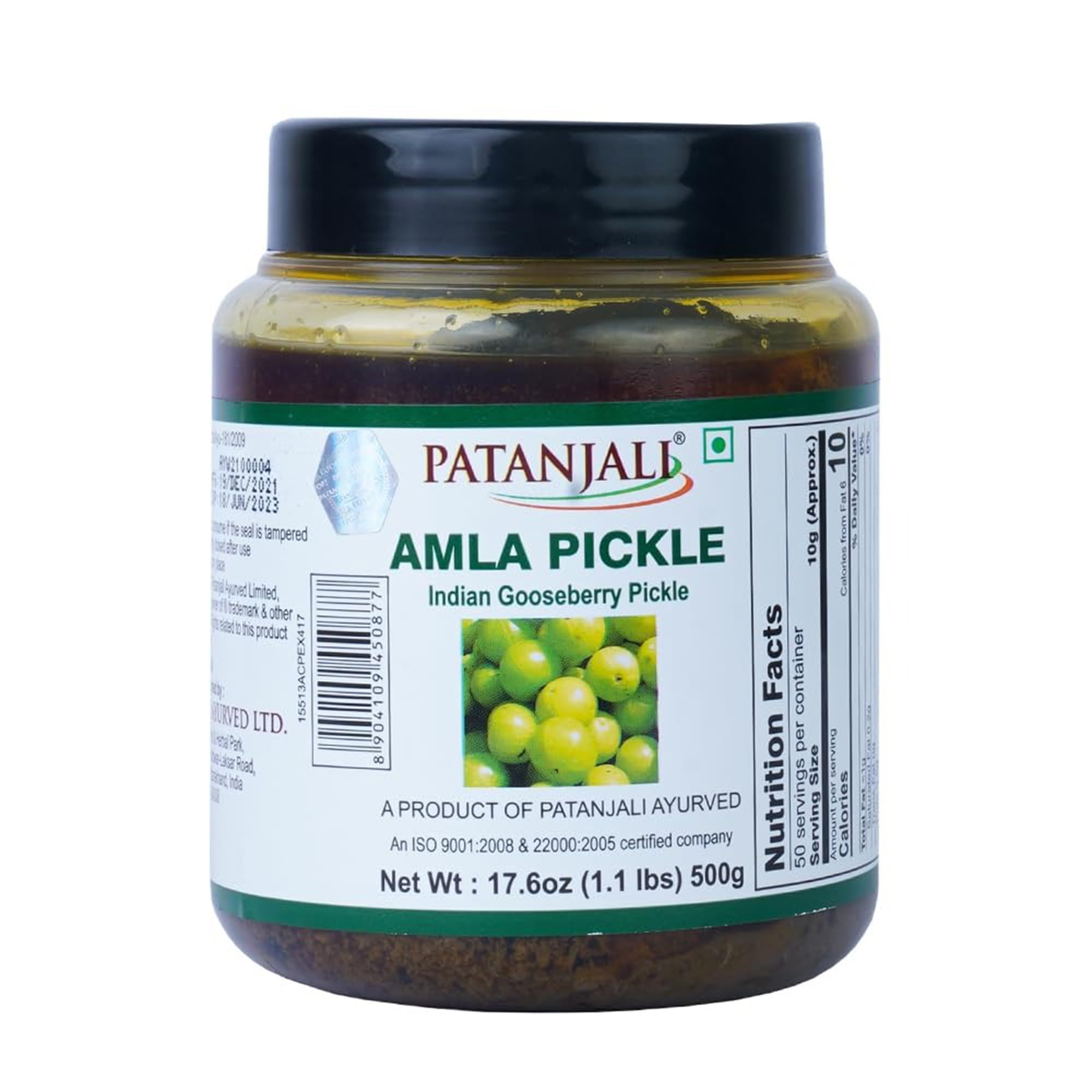 Patanjali Amla Pickle (Indian Gooseberry Pickle) 500 g / 1.1 lb