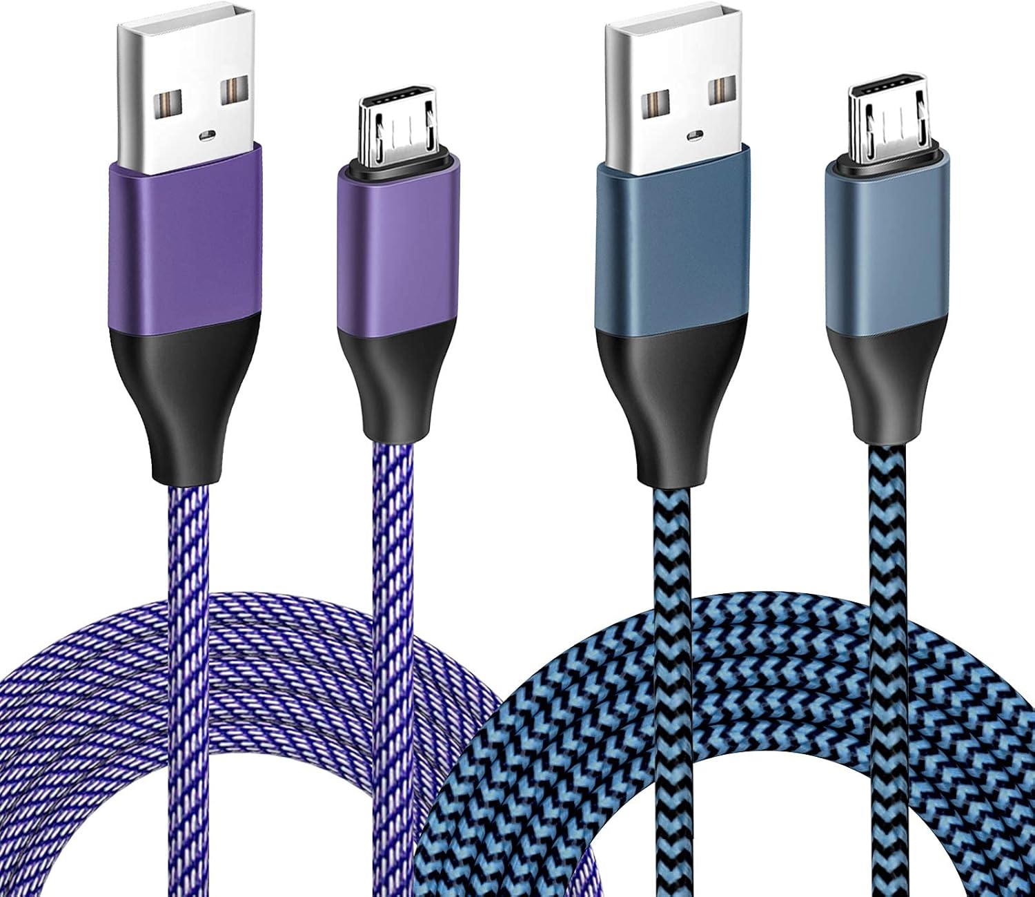 PS4 Controller Charger Charging Cable 2PCS 10FT Nylon Braided Micro USB 2.0 High