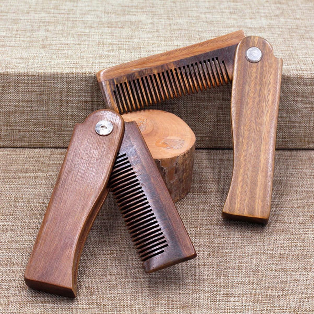 Beavorty 5 Juegos De Peines De Madera Pequeños Para Bigote Peines Plegables Para Barba Diseño Ergonómico Para Viajes Y Hogar.