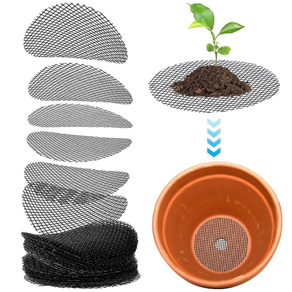 50pcs Flower Pot Hole Mesh Pad, 10cm Round Plant Pots Hole Mesh Pad for Prevent Soil Loss, Plant Screen Mesh, Net Bonsai Gardening Grid Ceramic Drainage Hole Mesh Screen-image-27
