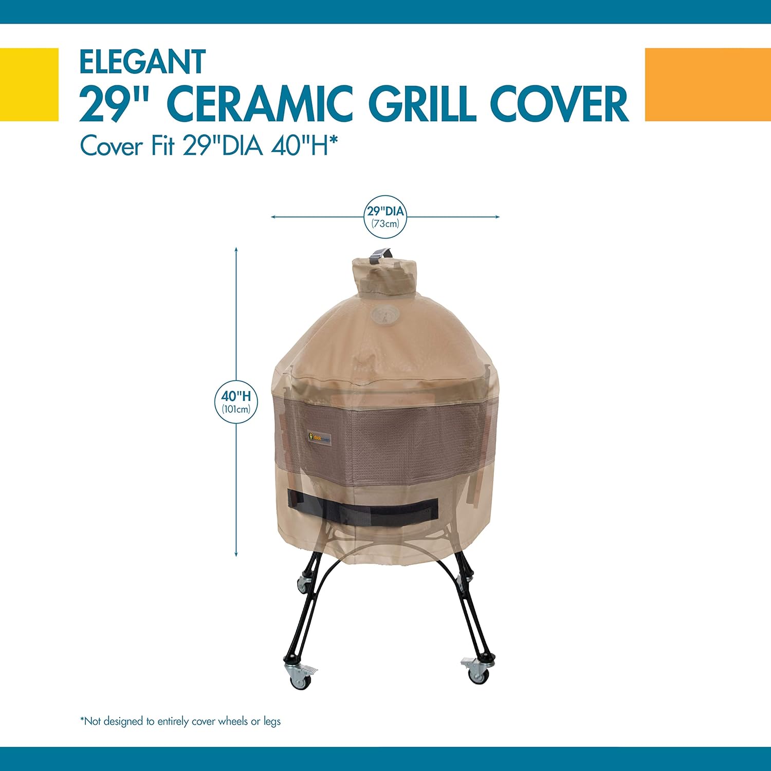 Duck Covers Elegant Waterproof 29 Inch Ceramic BBQ Grill Cover